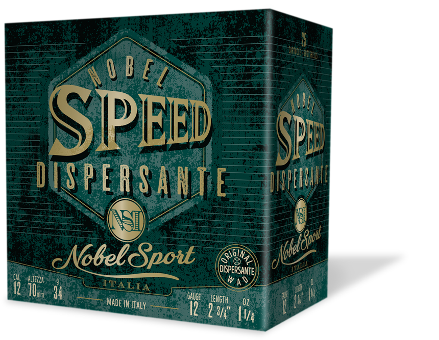 scatola cartucce caccia nobel speed dispersante 12