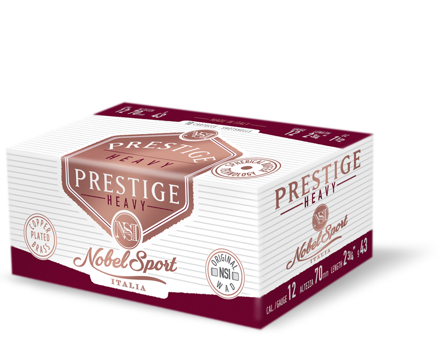 scatola cartucce caccia prestige heavy 12