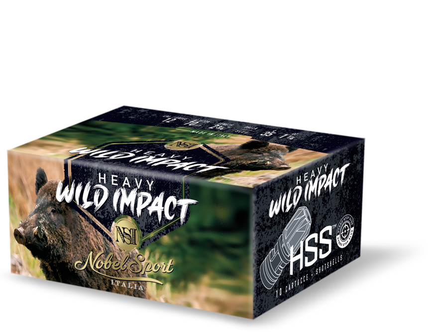 scatola cartucce caccia wild impact heavy 12