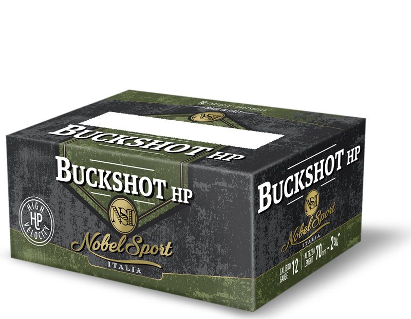 scatola cartucce caccia buckshot hp 12