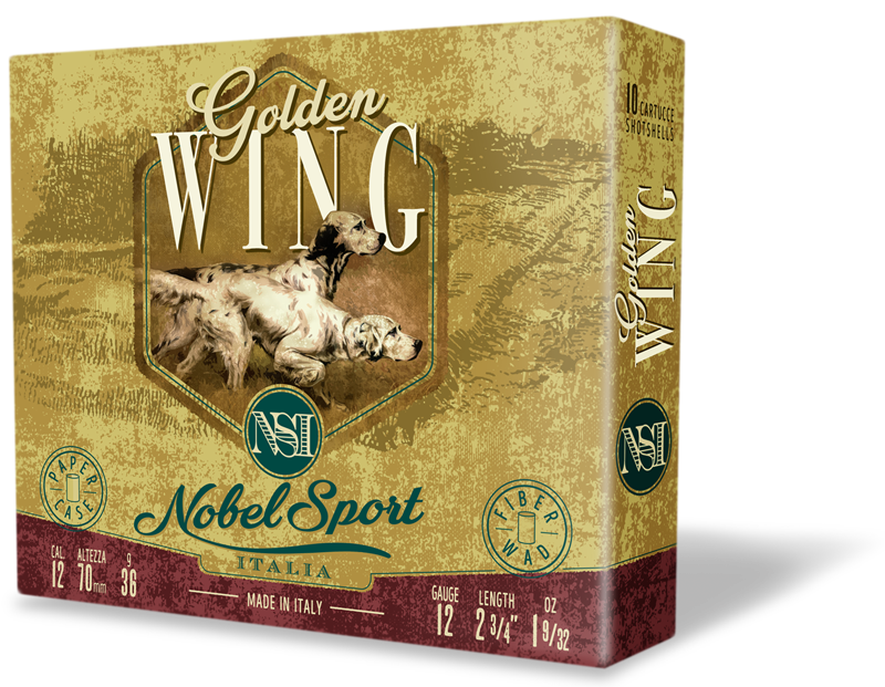 scatola cartucce caccia golden wing 12