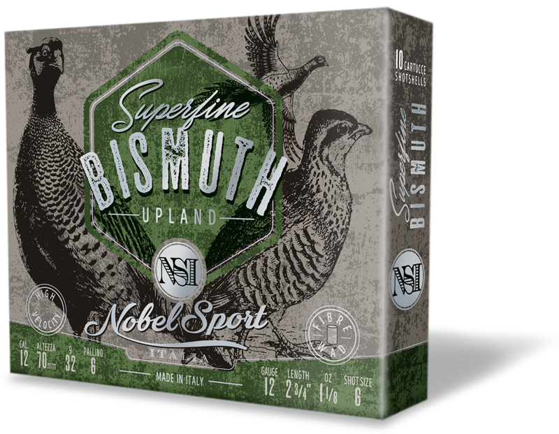 scatola cartucce caccia superfine bismuth upland 12